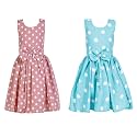 Casual Frock for Baby Girls,Blue Printed and Olive Printed,Pack of 2