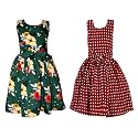 Casual Frock for Baby Girls,Blue Printed and Olive Printed,Pack of 2
