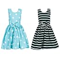 Casual Frock for Baby Girls,Blue Printed and Olive Printed,Pack of 2