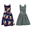Casual Frock for Baby Girls,Blue Printed and Olive Printed,Pack of 2