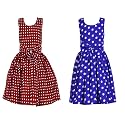 Casual Frock for Baby Girls,Blue Printed and Olive Printed,Pack of 2