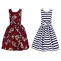 Casual Frock for Baby Girls,Blue Printed and Olive Printed,Pack of 2