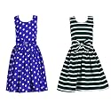 Casual Frock for Baby Girls,Blue Printed and Olive Printed,Pack of 2