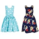 Casual Frock for Baby Girls,Blue Printed and Olive Printed,Pack of 2