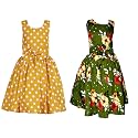 Casual Frock for Baby Girls,Blue Printed and Olive Printed,Pack of 2