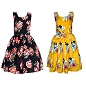 Casual Frock for Baby Girls,Blue Printed and Olive Printed,Pack of 2