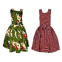 Casual Frock for Baby Girls,Blue Printed and Olive Printed,Pack of 2