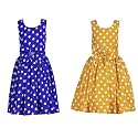 Casual Frock for Baby Girls,Blue Printed and Olive Printed,Pack of 2