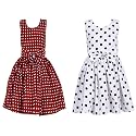 Casual Frock for Baby Girls,Blue Printed and Olive Printed,Pack of 2