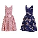 Casual Frock for Baby Girls,Blue Printed and Olive Printed,Pack of 2