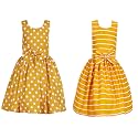 Casual Frock for Baby Girls,Blue Printed and Olive Printed,Pack of 2