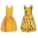 Casual Frock for Baby Girls,Blue Printed and Olive Printed,Pack of 2