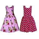 Casual Frock for Baby Girls,Blue Printed and Olive Printed,Pack of 2