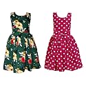 Casual Frock for Baby Girls,Blue Printed and Olive Printed,Pack of 2