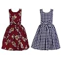 Casual Frock for Baby Girls,Blue Printed and Olive Printed,Pack of 2