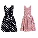Casual Frock for Baby Girls,Blue Printed and Olive Printed,Pack of 2