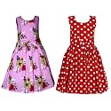 Casual Frock for Baby Girls,Blue Printed and Olive Printed,Pack of 2