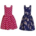 Casual Frock for Baby Girls,Blue Printed and Olive Printed,Pack of 2