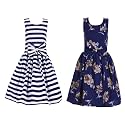 Casual Frock for Baby Girls,Blue Printed and Olive Printed,Pack of 2
