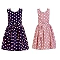Casual Frock for Baby Girls,Blue Printed and Olive Printed,Pack of 2