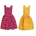 Casual Frock for Baby Girls,Blue Printed and Olive Printed,Pack of 2