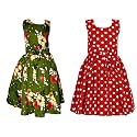 Casual Frock for Baby Girls,Blue Printed and Olive Printed,Pack of 2
