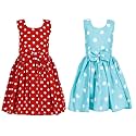 Casual Frock for Baby Girls,Blue Printed and Olive Printed,Pack of 2
