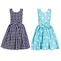 Casual Frock for Baby Girls,Blue Printed and Olive Printed,Pack of 2