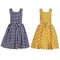 Casual Frock for Baby Girls,Blue Printed and Olive Printed,Pack of 2