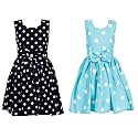 Casual Frock for Baby Girls,Blue Printed and Olive Printed,Pack of 2