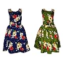 Casual Frock for Baby Girls,Blue Printed and Olive Printed,Pack of 2