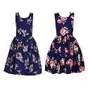 Casual Frock for Baby Girls,Blue Printed and Olive Printed,Pack of 2