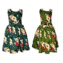 Casual Frock for Baby Girls,Blue Printed and Olive Printed,Pack of 2