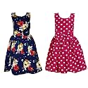 Casual Frock for Baby Girls,Blue Printed and Olive Printed,Pack of 2