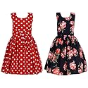 Casual Frock for Baby Girls,Blue Printed and Olive Printed,Pack of 2