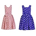 Casual Frock for Baby Girls,Blue Printed and Olive Printed,Pack of 2
