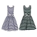Casual Frock for Baby Girls,Blue Printed and Olive Printed,Pack of 2