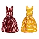 Casual Frock for Baby Girls,Blue Printed and Olive Printed,Pack of 2
