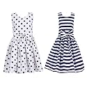 Casual Frock for Baby Girls,Blue Printed and Olive Printed,Pack of 2