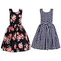Casual Frock for Baby Girls,Blue Printed and Olive Printed,Pack of 2