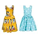 Casual Frock for Baby Girls,Blue Printed and Olive Printed,Pack of 2