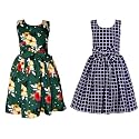 Casual Frock for Baby Girls,Blue Printed and Olive Printed,Pack of 2