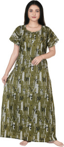 casual look women nighty green