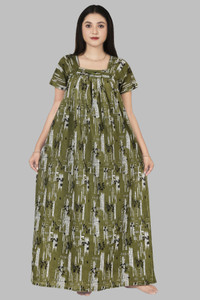 casual look women nighty green