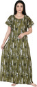 CASUAL LOOK Women Nighty (Green)
