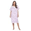 Casual Nights Women's Snap - Front House Dress Short Sleeve Woven Housecoat Duster Lounger Robe with Pockets