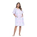 Casual Nights Women's Snap - Front House Dress Short Sleeve Woven Housecoat Duster Lounger Robe with Pockets