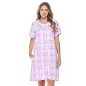 Casual Nights Women's Snap - Front House Dress Short Sleeve Woven Housecoat Duster Lounger Robe with Pockets
