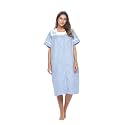 Casual Nights Women's Snap - Front House Dress Short Sleeve Woven Housecoat Duster Lounger Robe with Pockets