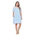 Casual Nights Women's Snap - Front House Dress Short Sleeve Woven Housecoat Duster Lounger Robe with Pockets
